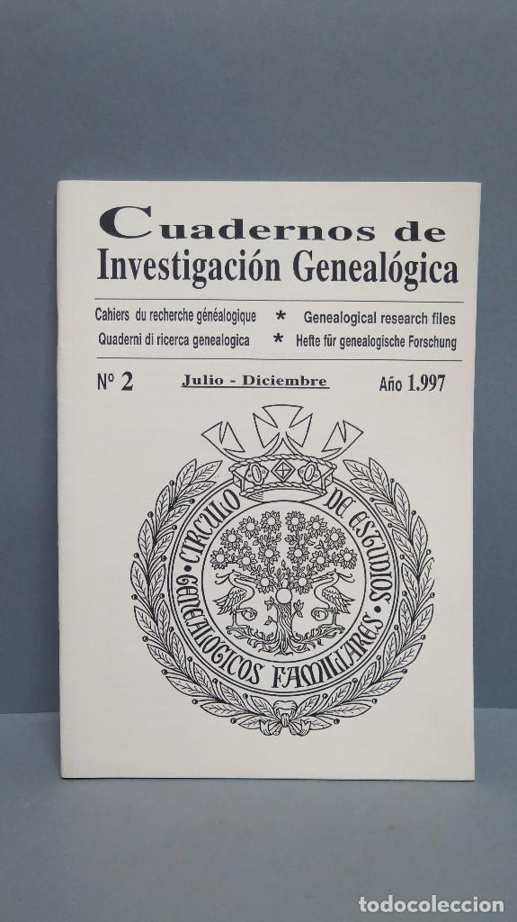 Libros de segunda mano: CUADERNOS DE INVESTIGACION GENEALOGICA. N&ordm; 2. A&Ntilde;O 1997