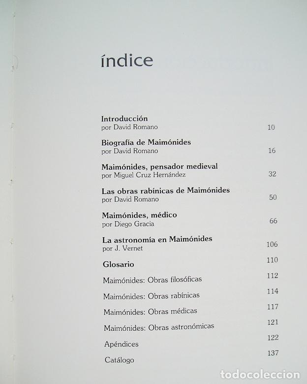 Libros de segunda mano: Maim&oacute;nides y su &eacute;poca. Libro-cat&aacute;logo de la exposici&oacute;n en C&oacute;rdoba, 1986 - Foto 5