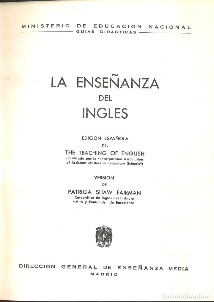 Libros de segunda mano: LA ENSE&Ntilde;ANZA DEL INGL&Eacute;S. Patricia Shaw Fairman - Foto 1
