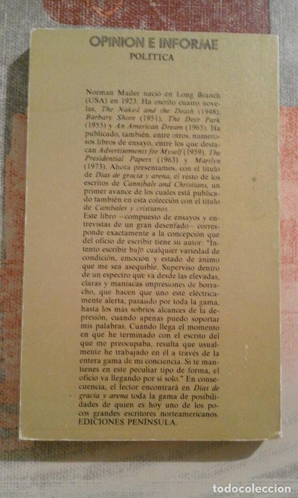 Libros de segunda mano: D&iacute;as de gracia y arena - Norman Mailer - Foto 2