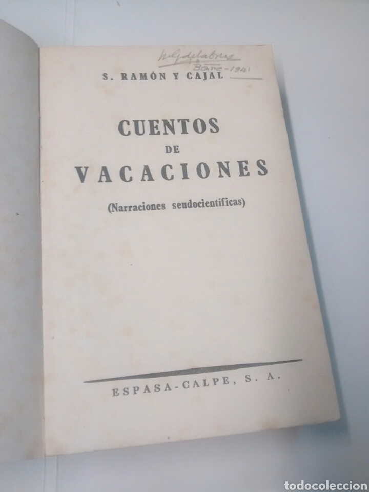 Libros de segunda mano: Cuentos de vacaciones - S. Ram&oacute;n y Cajal - 1941 - Foto 3