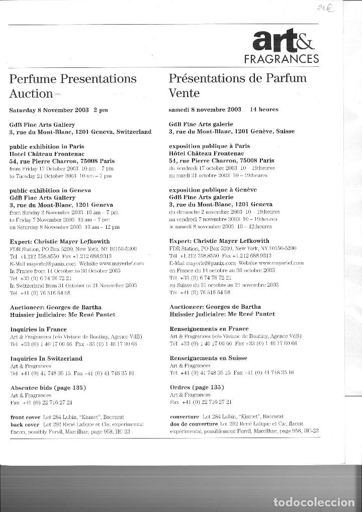 Libros de segunda mano: PERFUME PRESENTATIONS. ART & FRAGANCES. CAT&Aacute;LOGO DE SUBASTA - Foto 2
