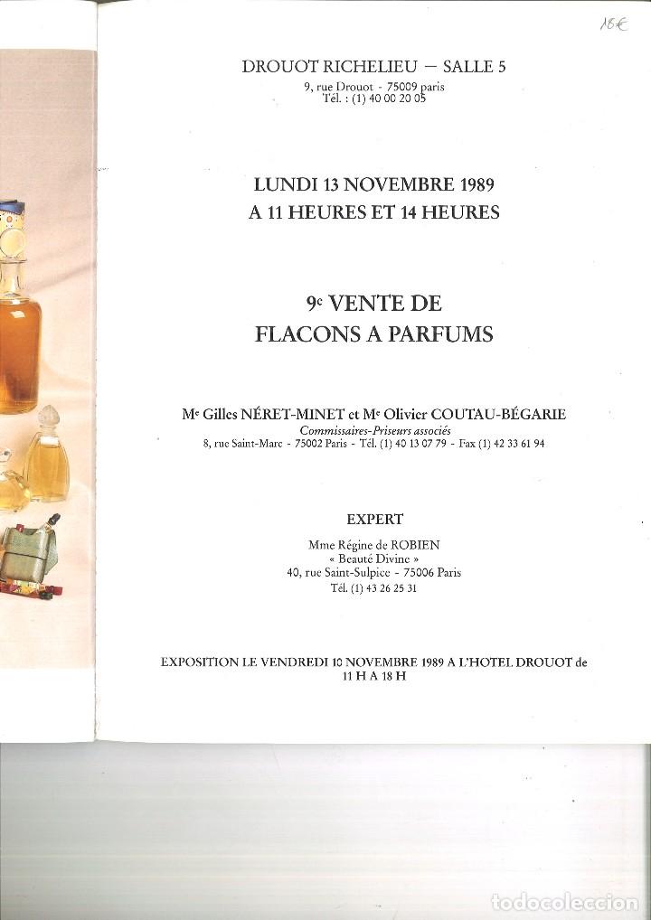 Libros de segunda mano: 9e VENTE DE FLACONS A PARFUMS. CAT&Aacute;LOGO DE SUBASTA - Foto 2