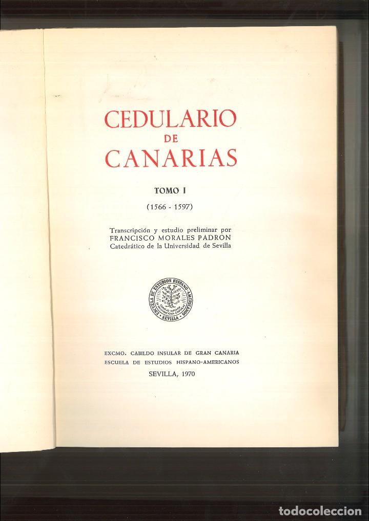 Libros de segunda mano: CEDULARIO DE CANARIAS. Francisco Morales Padr&oacute;n - Foto 1