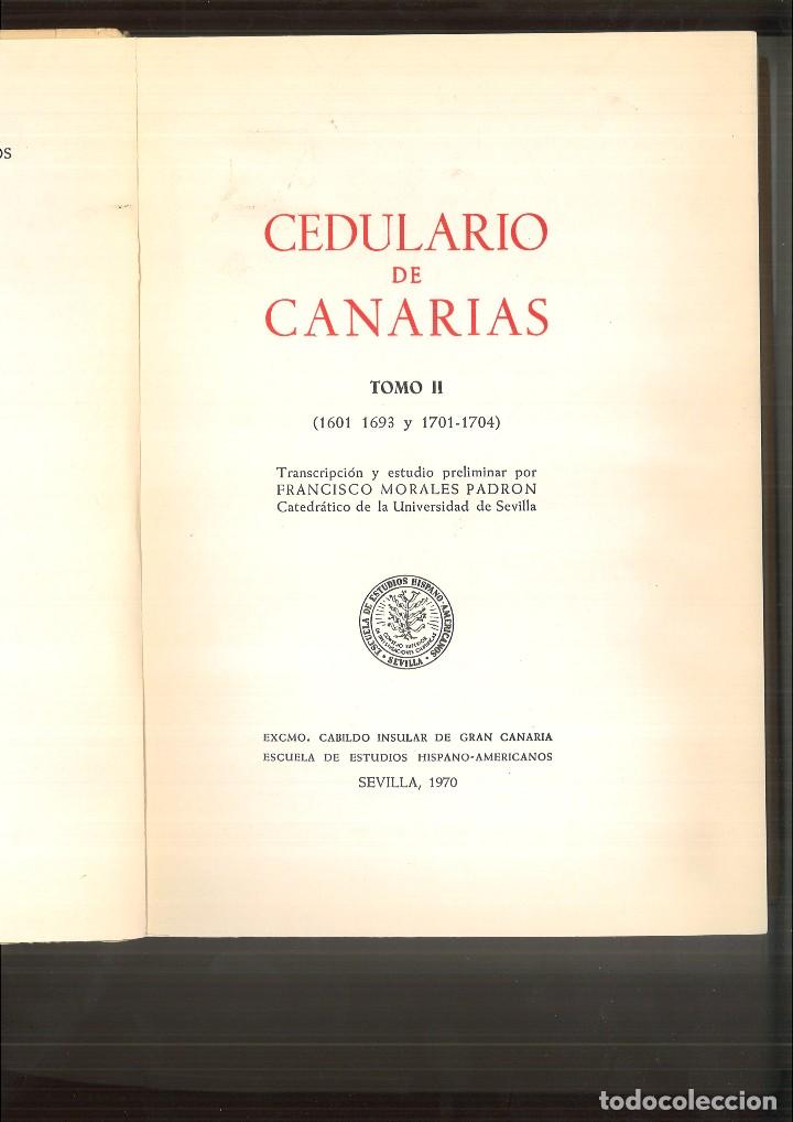 Libros de segunda mano: CEDULARIO DE CANARIAS. Francisco Morales Padr&oacute;n - Foto 2