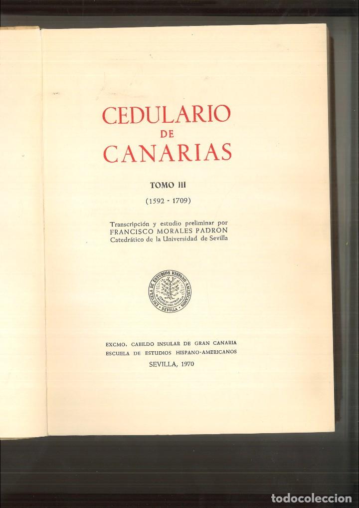 Libros de segunda mano: CEDULARIO DE CANARIAS. Francisco Morales Padr&oacute;n - Foto 3