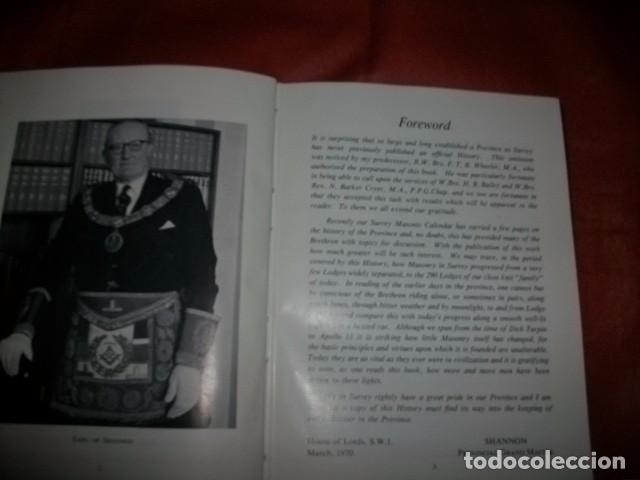 Libros de segunda mano: HISTORIA DE LA MASONER&Iacute;A EN EL CONDADO DE SURREY (EN INGL&Eacute;S) - Foto 2