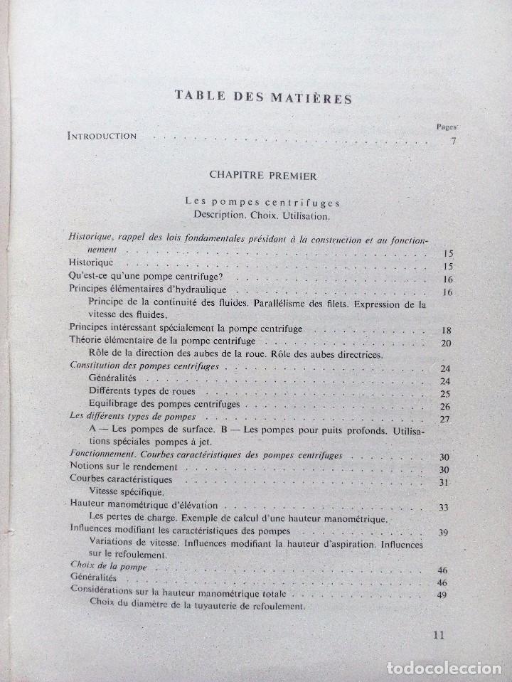 Libros de segunda mano: LES ELECTRO-POMPES CENTRIFUGES ET LEUR COMMANDE AUTOMATIQUE   MAURICE MUNIER- REN&Eacute; VIVOT - Foto 3