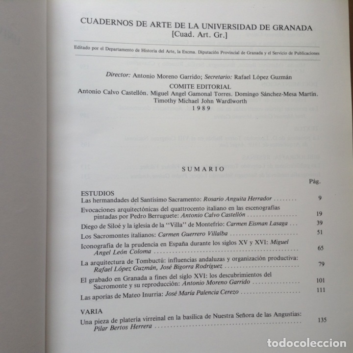 Libros de segunda mano: Cuadernos de Arte. XX. 1.989 - Foto 2