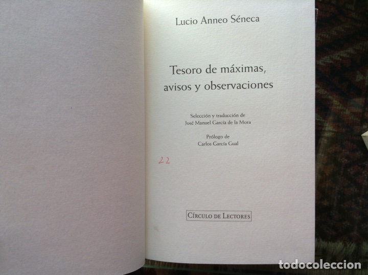 Libros de segunda mano: Tesoro de m&aacute;ximas, avisos y observaciones. S&eacute;neca - Foto 1