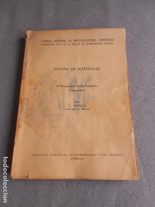 Libros de segunda mano: ESTUDIO DE MATERIALES. INSTITUTO TECNICO DE LA CONSTRUCCION - Foto 1