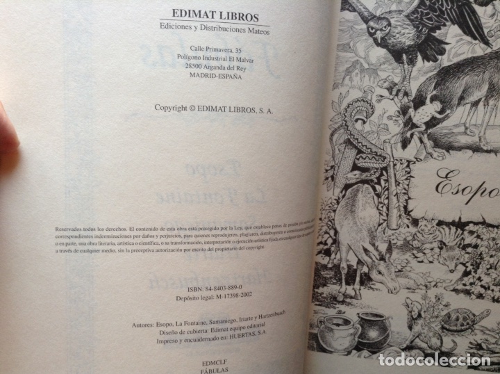 Libros de segunda mano: F&aacute;bulas. Cultura y letras . Editar - Foto 3