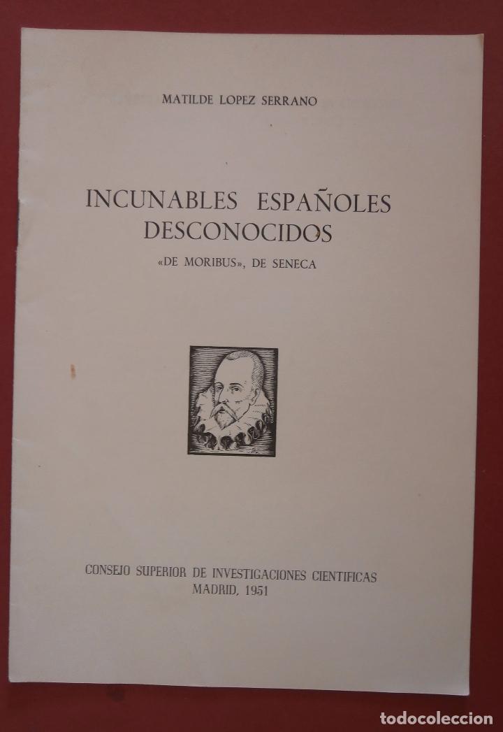 Libros de segunda mano: Incunables espa&ntilde;oles desconocidos. De Moribus, de Seneca. Matilde Lopez Serrano - Foto 1