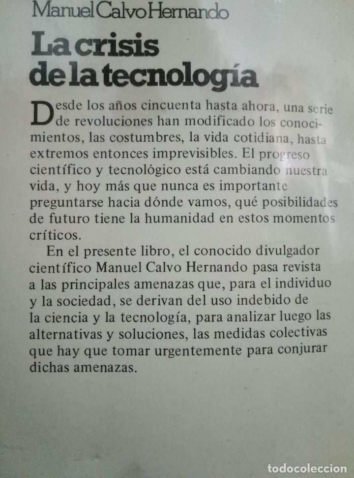 Libros de segunda mano: LA CRISIS DE LA TECNOLOG&Iacute;A. CALVO HERNANDO, Manuel. 1980 - Foto 2