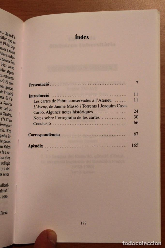 Libros de segunda mano: Fabra abans de Fabra. Correspond&egrave;ncia amb J. Casas Carb&oacute; - Eumo - Foto 4