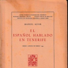 Libros de segunda mano: EL ESPAÑOL HABLADO EN TENERIFE (M. ALVAR 1959) SIN USAR. Lote 100151311