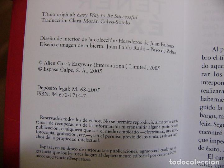 Libros de segunda mano: Libro Es facil tener exito - Allen Carr - Editorial Espasa Calpe - Foto 2