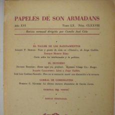 Libros de segunda mano: PAPELES DE SON ARMADAMS. REVISTA MENSUAL DIRIGIDA POR CAMILO JOSÉ CELA. LOTE DE 55. DE 1956 A 1971