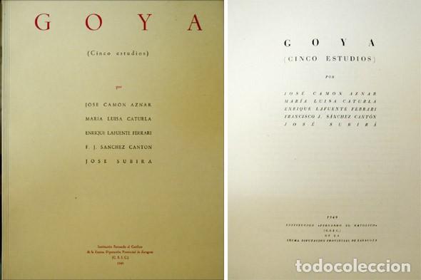 Libros de segunda mano: GOYA Y LUCIENTES, Francisco de.  Goya. Cinco Estudios. 1978. - Foto 1