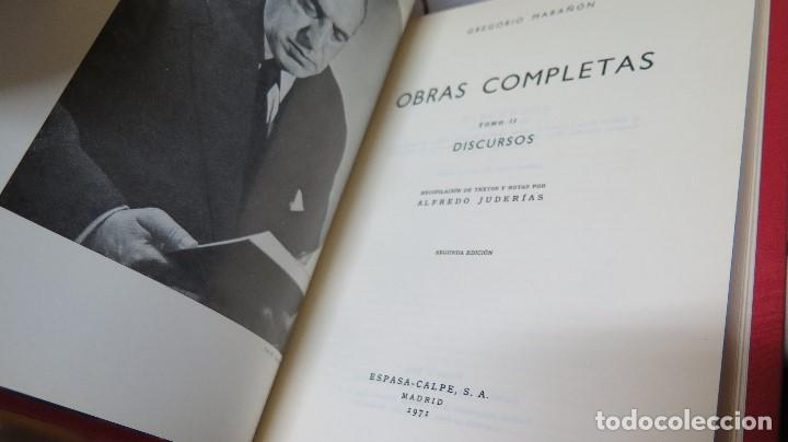 Libros de segunda mano: 1971.- DISCURSOS. OBRAS COMPLETAS. MARA&Ntilde;ON. TOMO II - Foto 2