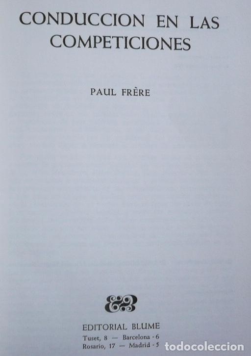 Libros de segunda mano: Conducci&oacute;n en las competiciones - Pa&uacute;l Frere (Editorial Blume, 1968) - Foto 3