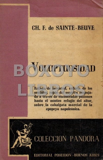 Libros de segunda mano: SAINTE-BEUVE, Ch. F. Voluptuosidad