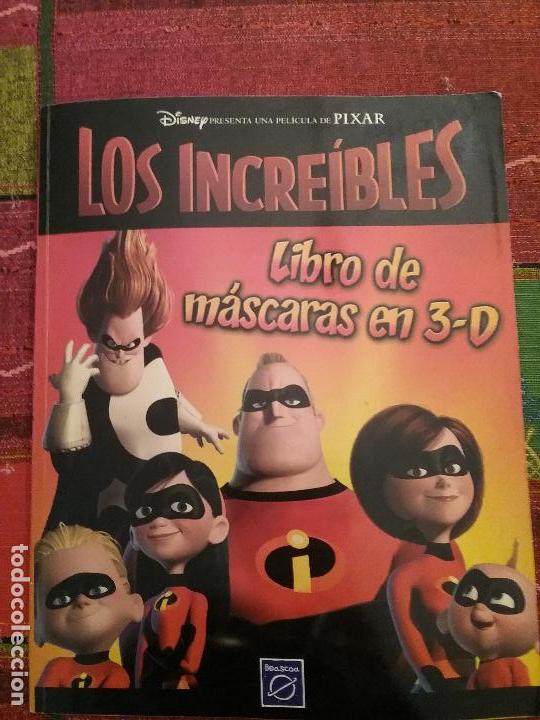 Libros de segunda mano: POP UP LOS INCRE&Iacute;BLES LIBRO DE M&Aacute;SCARAS EN 3D DISNEY PIXAR - Foto 1