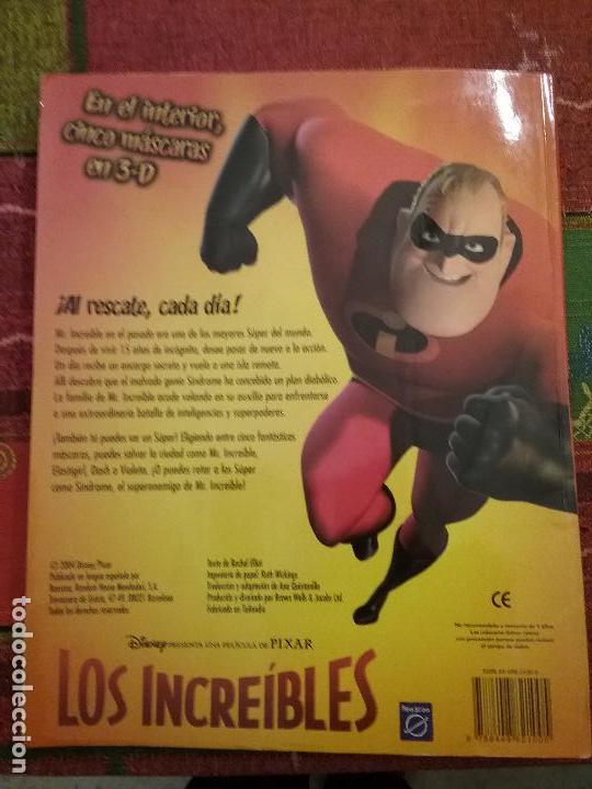 Libros de segunda mano: POP UP LOS INCRE&Iacute;BLES LIBRO DE M&Aacute;SCARAS EN 3D DISNEY PIXAR - Foto 3