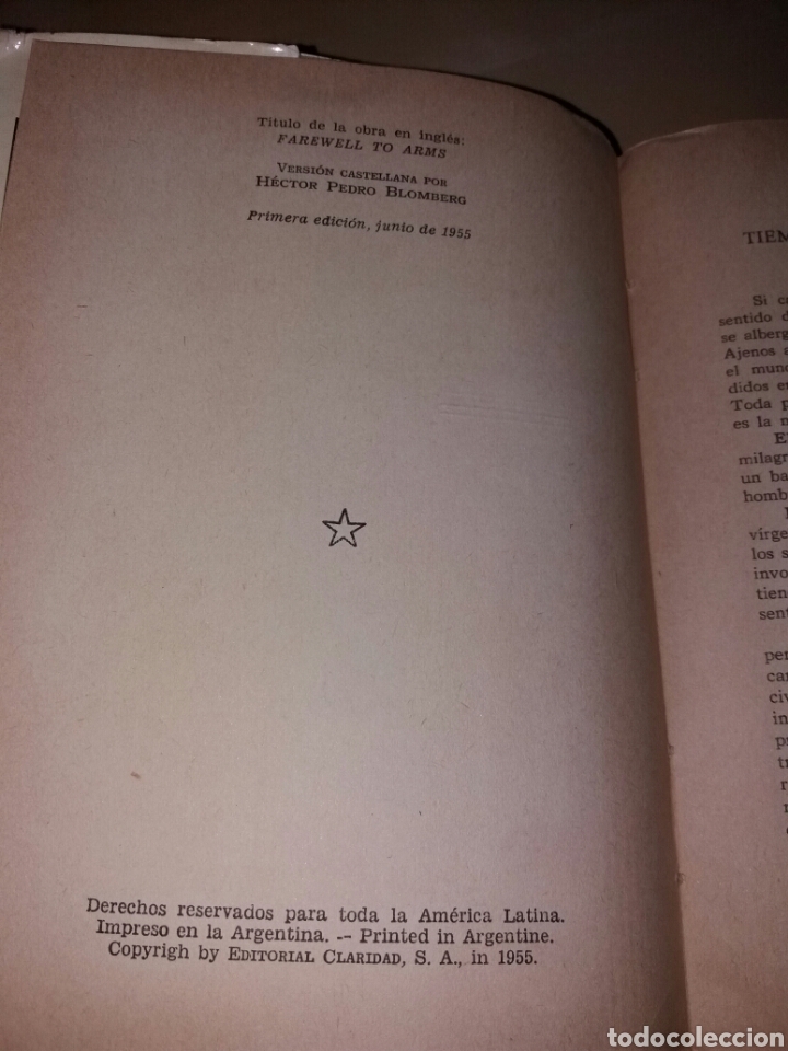 Libros de segunda mano: ADI&Oacute;S A LAS ARMAS - HEMINGWAY - Primera Edici&oacute;n - Foto 3