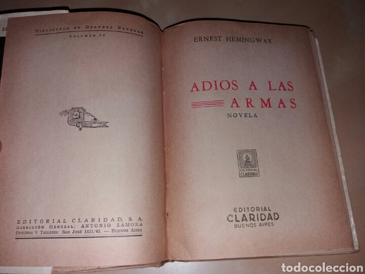 Libros de segunda mano: ADI&Oacute;S A LAS ARMAS - HEMINGWAY - Primera Edici&oacute;n - Foto 4