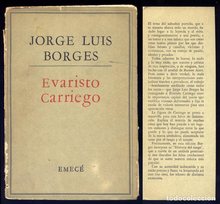 Libros de segunda mano: BORGES, Jorge Luis.  Evaristo Carriego. Tercera edici&oacute;n.  1963. - Foto 1