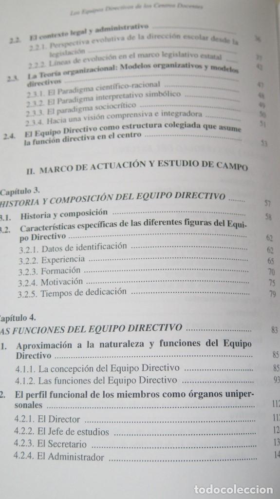 Libros de segunda mano: LOS EQUIPOS DIRECTIVOS DE LOS CENTROS DOCENTES. VV.AA - Foto 3