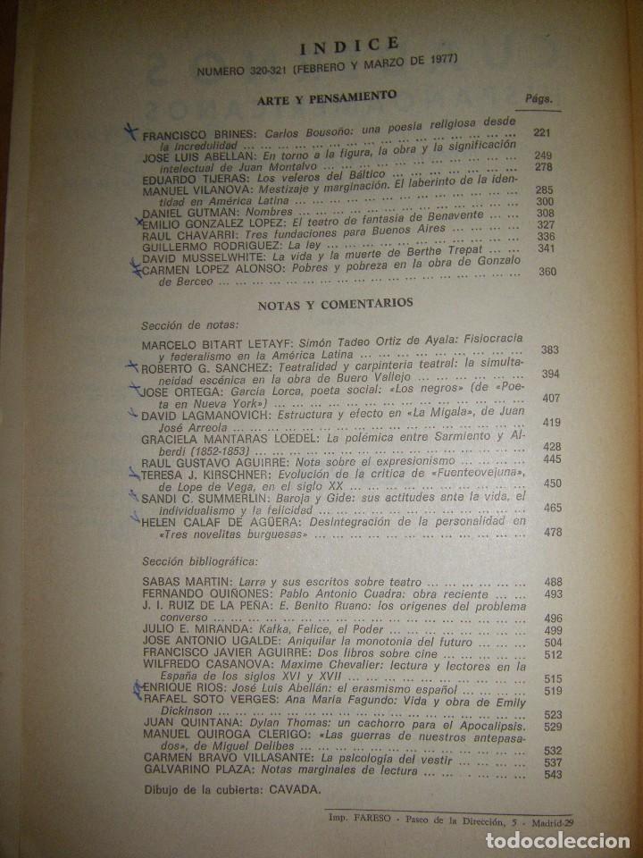 Libros de segunda mano: Cuadernos Hispanoamericanos. 320-321 Marzo 1977 - Foto 8