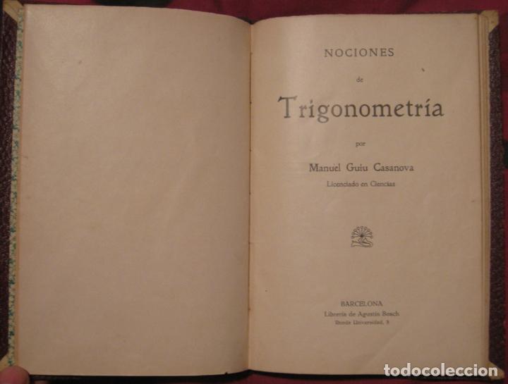 Libros de segunda mano: NOCIONES DE TRIGONOMETR&Iacute;A. MANUEL GUIU CASANOVA - Foto 2
