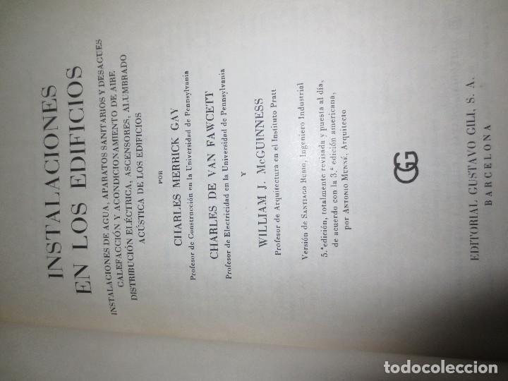 Libros de segunda mano: INSTALACIONES EN LOS EDIFICIOS VV.AA EDIT GUSTAVO GILI A&Ntilde;O 1969 - Foto 2