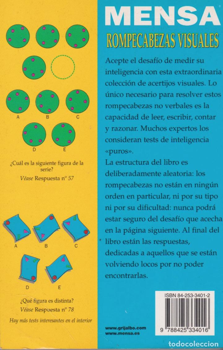 Libros de segunda mano: * PASATIEMPOS * Mensa rompecabezas visuales / John Bremner - Foto 2