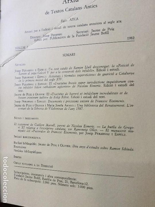Libros de segunda mano: Arxiu de Textos Catalans Antics. 1. VV. AA. - Foto 3