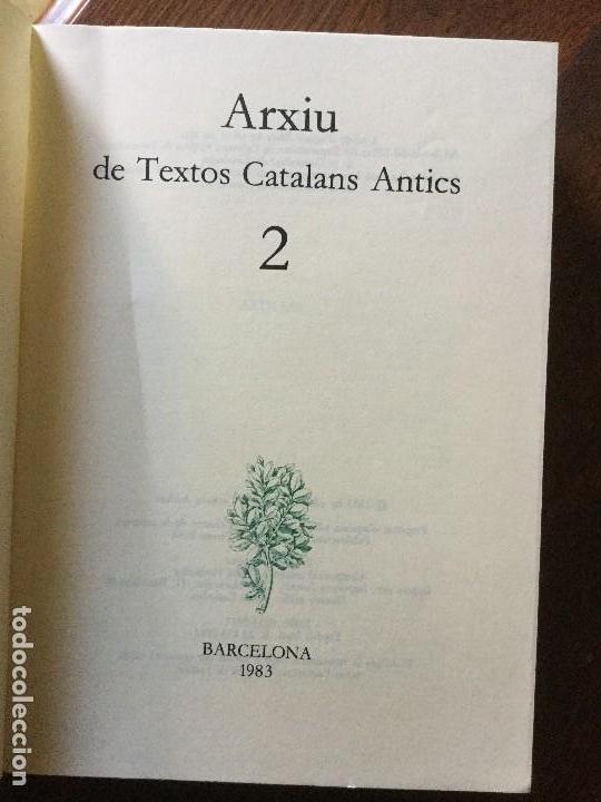 Libros de segunda mano: Arxiu de Textos Catalans Antics. 2.  VV. AA. - Foto 2