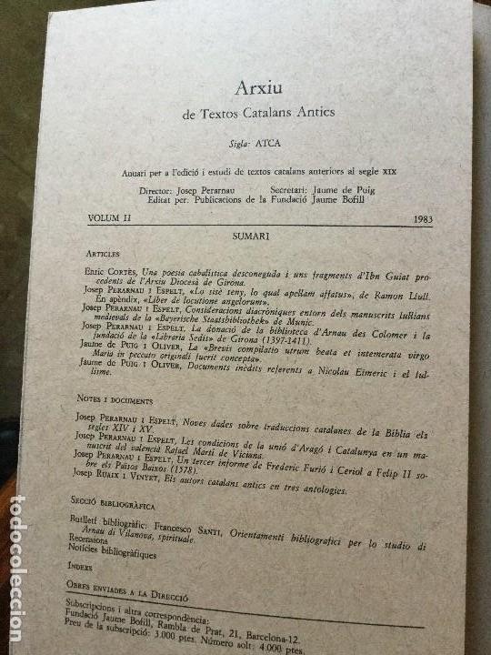 Libros de segunda mano: Arxiu de Textos Catalans Antics. 2.  VV. AA. - Foto 3
