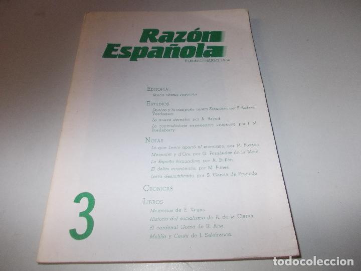 Libros de segunda mano: Raz&oacute;n Espa&ntilde;ola, Febrero/Marzo 1.984, revista bimestral de pensamiento. 383 p&aacute;ginas.