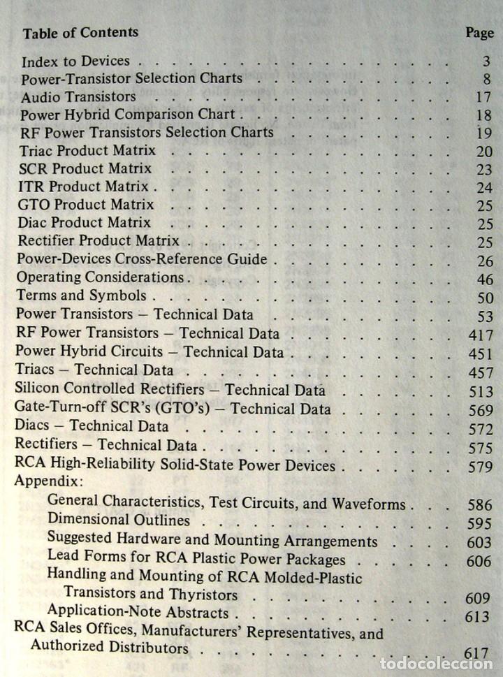Libros de segunda mano: RCA. Solid State. Power Devices. Cat&aacute;logo de transistores y otras piezas. Ingl&eacute;s - Foto 2