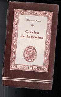 Libros de segunda mano: Cr&iacute;tica de ingenios. M Men&eacute;ndez Pelayo - Foto 1