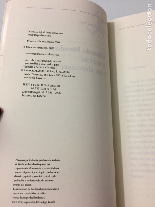 Libros de segunda mano: Libro Mauricio o las elecciones primarias. Eduardo Mendoza - Foto 3