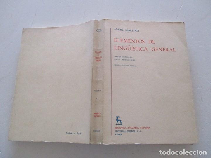 Libros de segunda mano: ANDR&Eacute; MARTINET. Elementos de Ling&uuml;&iacute;stica General. RMT85493. - Foto 1