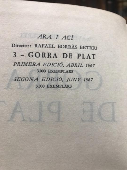 Libros de segunda mano: Gorra de plat, 2 edicion 1967 de 3.000 ejemplares - Foto 2