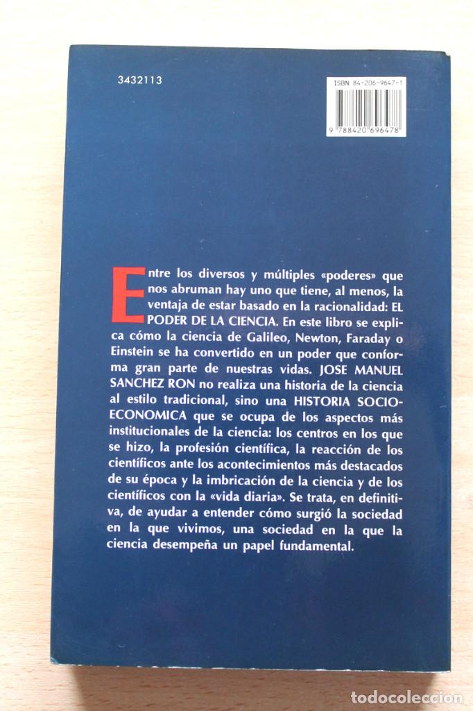 Libros de segunda mano: J.M. S&aacute;nchez Ron - El poder de la ciencia - Alianza - Foto 2