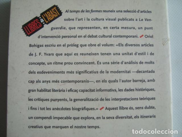 Libros de segunda mano: J. F. YVARS - AL TEMPS DE LES FORMES. NOTES D&rsquo;ART (2000). - Foto 2