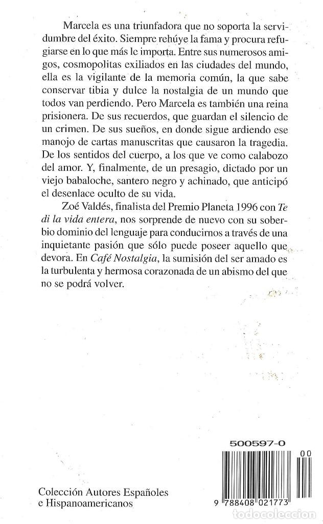 Libros de segunda mano: Cafe Nostalgia. Zoe Vald&eacute;s. 1997 - Foto 2