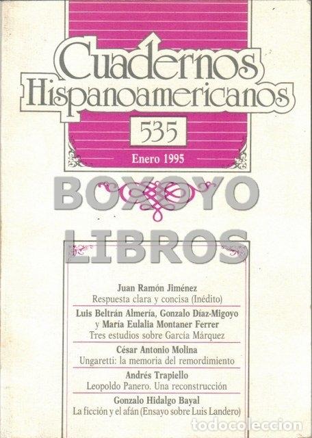 Libros de segunda mano: REVISTA. Cuadernos hispanoamericanos. N&uacute;m. 535 (Enero, 1995).
