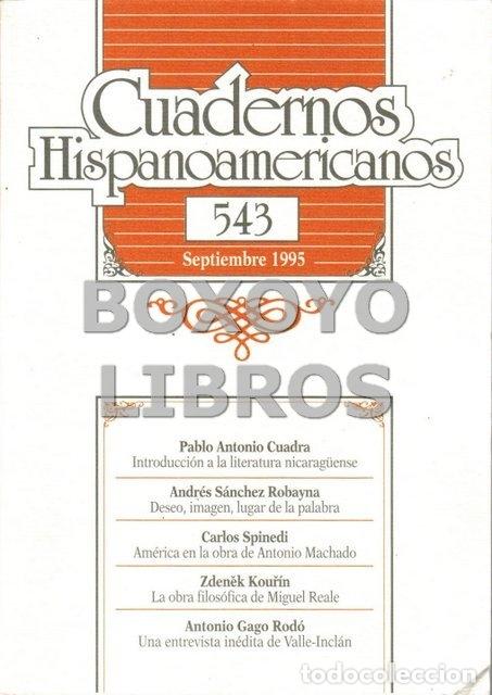 Libros de segunda mano: REVISTA. Cuadernos hispanoamericanos. N&uacute;m. 543 (Sepriembre, 1995)